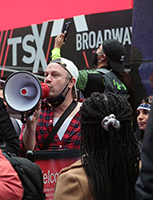 Political protests in Times Square, New York, Richard Moore